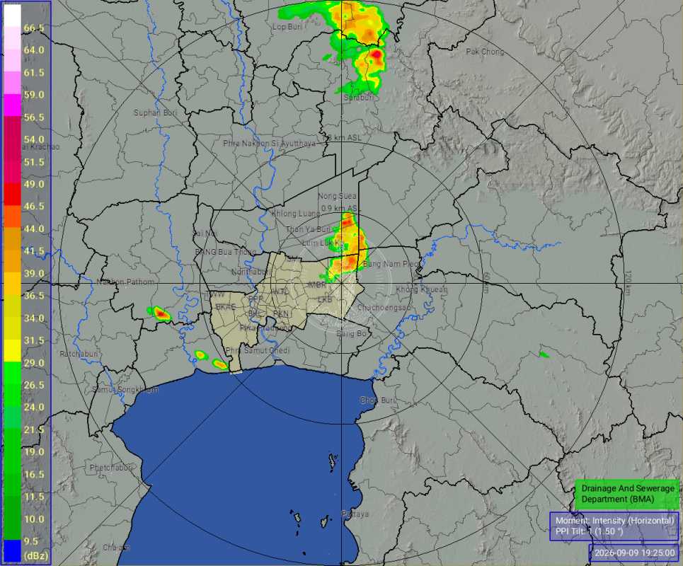 ภาพเรดาร์ฝน กรุงเทพ หนองจาก  กทม ล่าสุด วันนี้