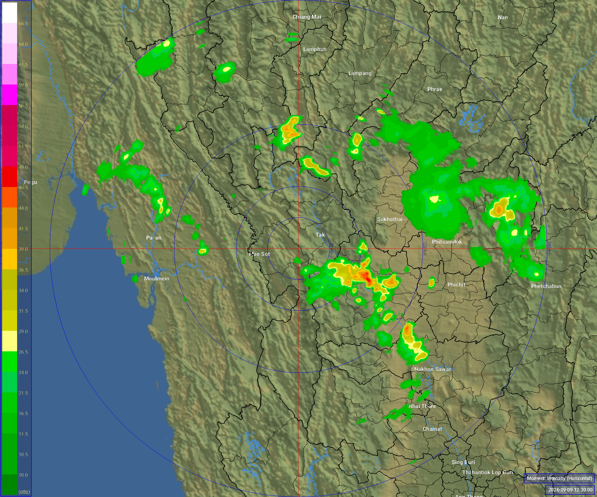 ภาพเรดาร์ฝนความละเอียดสูง ตาก ล่าสุด วันนี้ เรดาร์ ตาก.